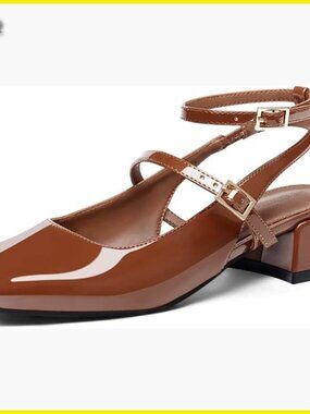 Chunky Low Heel Mary Jane Pumps Square Toe Ankle Strap Vintage Wedding Shoes